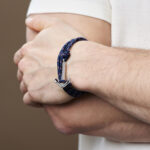 Marineblauwe zeemansankerarmband - Afbeelding 2