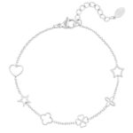 Zilverkleurige armband met open figuurtjes