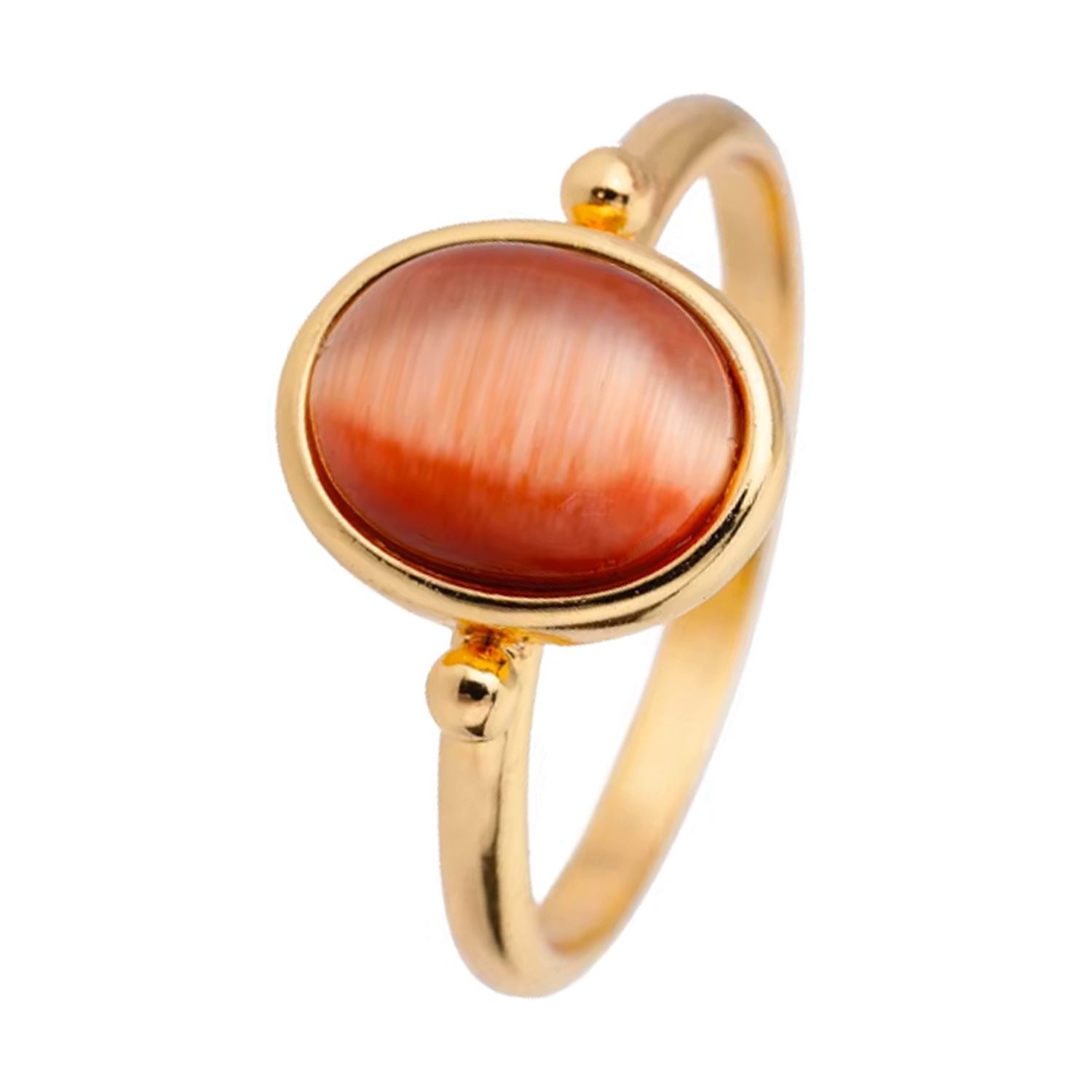 DR-032-A Goudkleurige ring met carneool opaal - Afbeelding 1