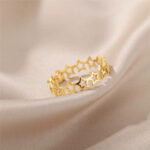 Goudkleurige ring met open sterren - Afbeelding 3